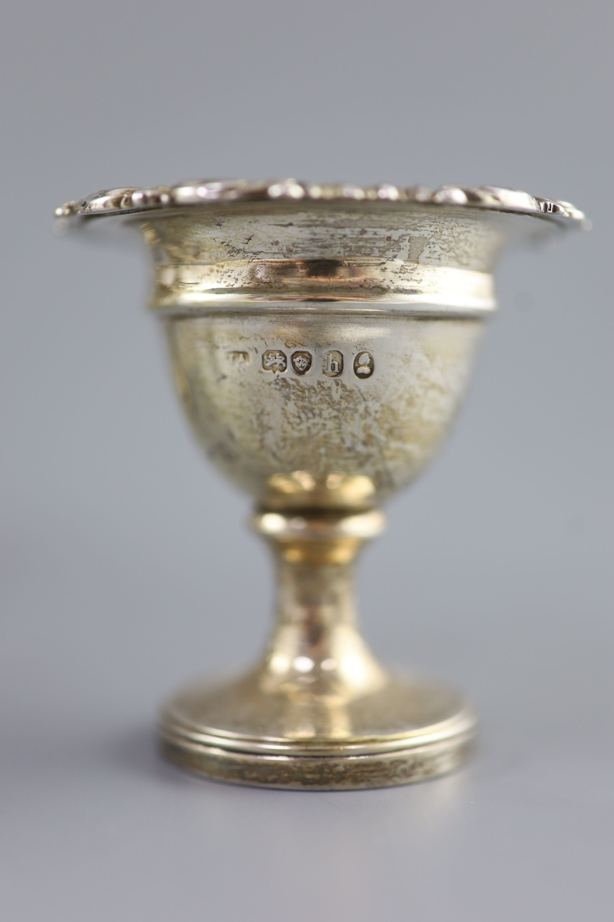 A George IV silver square egg cruet by Joseph Angel I